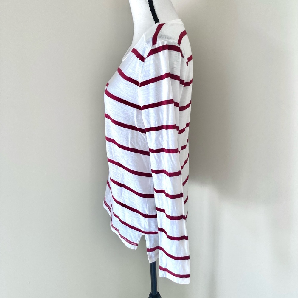 Madewell Long Sleeve T-shirt in Red and White Size L - Picture 6 of 10